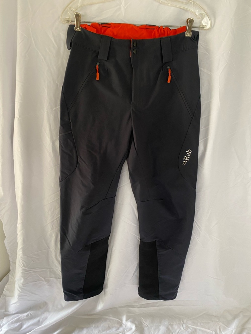 Rab Mens Ascendor AS Climbing Soft Shell Blue with Orange Trim Pant